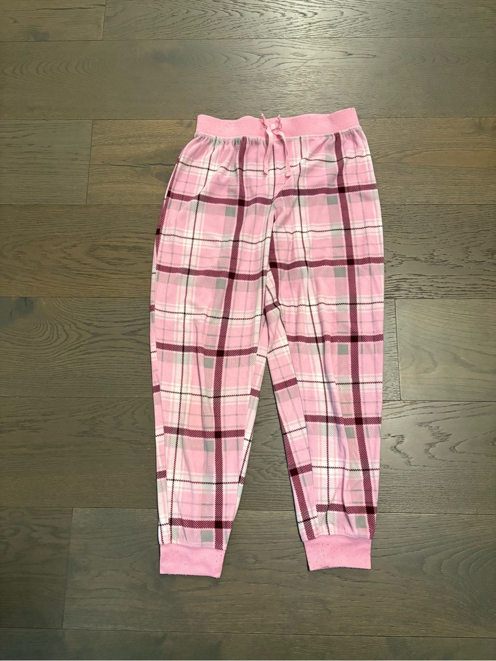 Justice pink plaid pj bottoms sz 12/14 GUC